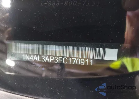 2015 Nissan Altima 2.5 Sv z USA, uszkodzony, nr VIN 1N4AL3AP3FC170911